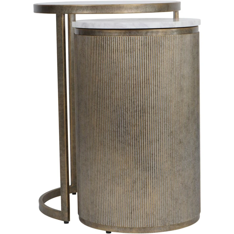 Primrose side table set styled in an elegant living room