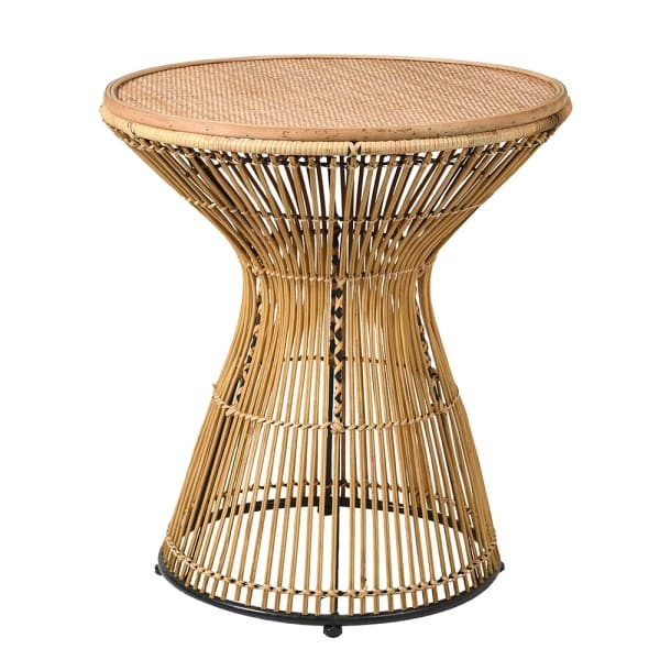 Toba Natural Round Rattan Side Table 62 cm