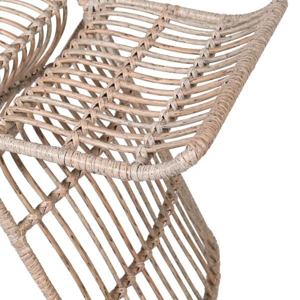 Toba Natural 50cm Chair Stool with Woven Rattan Frame