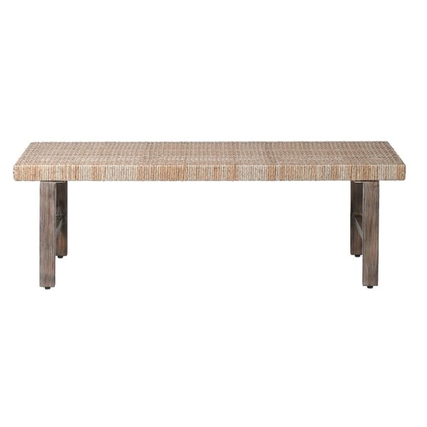 Toba Natural Woven Rattan Bench - 126 cm with Aluminium Frame