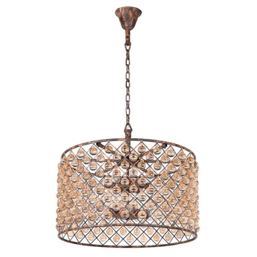 Royal Crystal Chandelier - 70x41 cm, Iron Frame with Amber Crystals