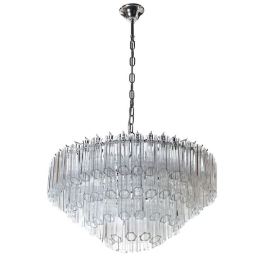 Portobelo Glass Chandelier - 68x32cm with transparent glass tubes and an iron frame