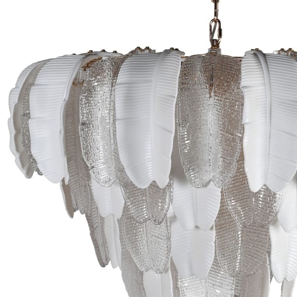 White Leaf Chandelier - 75x60 cm 5-Tier Design