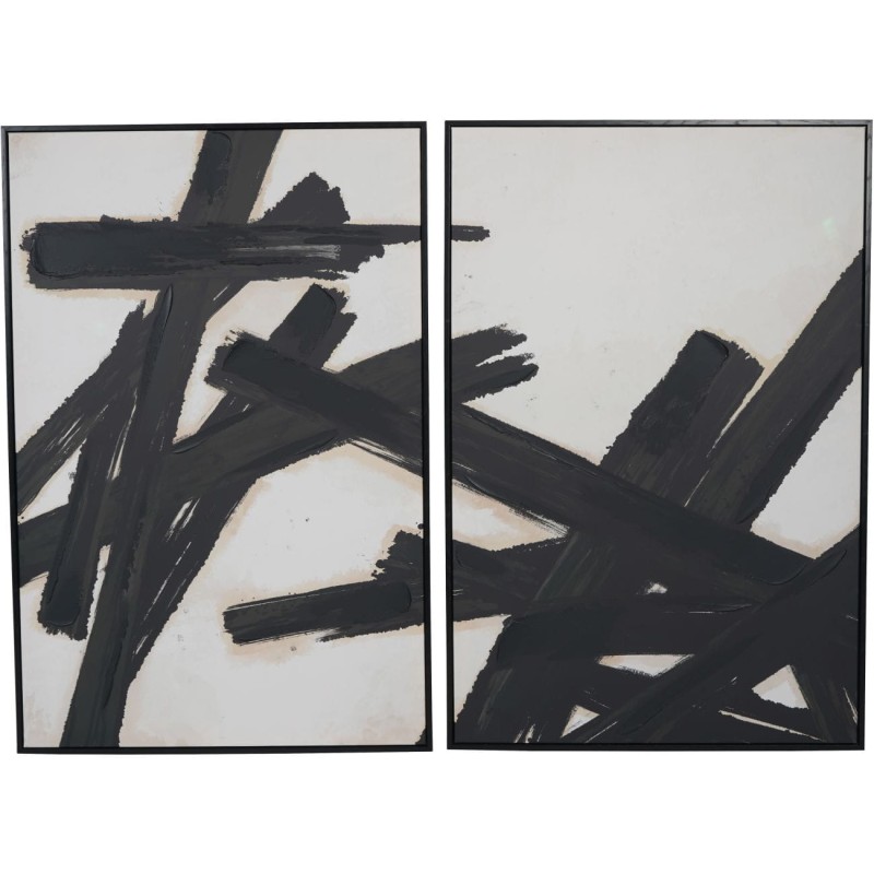 Contemporary wall art made from two canvas panels