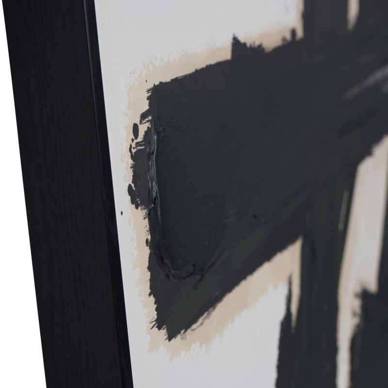 Black expressive brushstrokes on a pale canvas