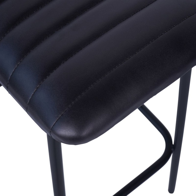 Pair of Charcoal Black leather bar stools