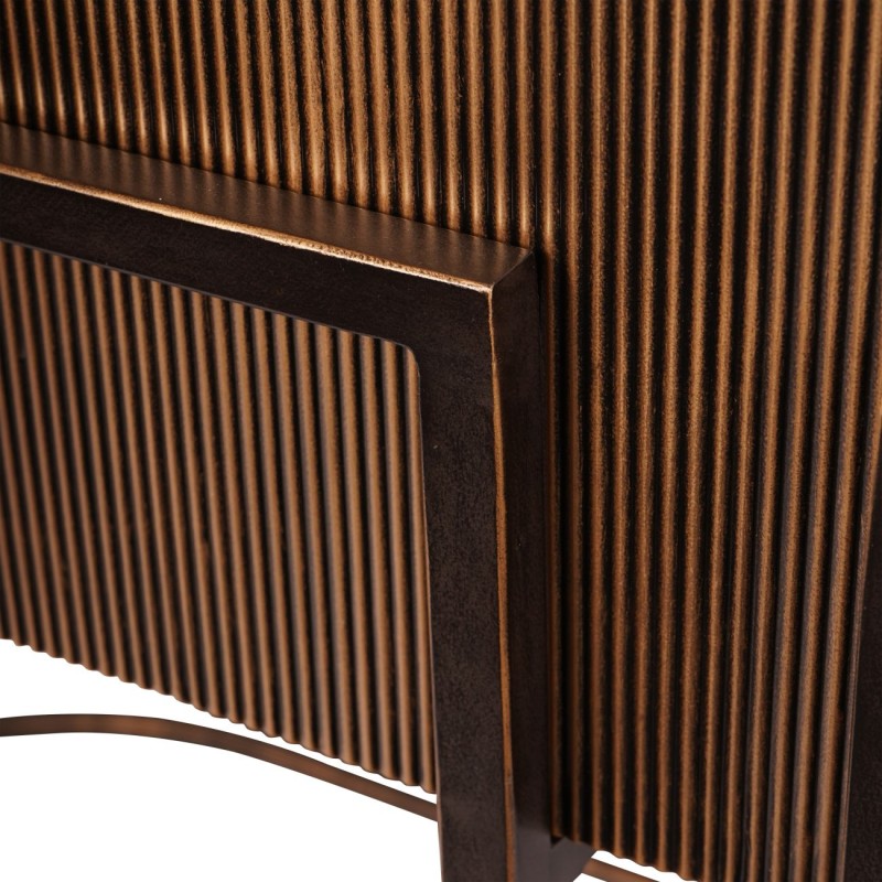 Chester Console Table with 138x86 cm Wooden Top and Antique Gold Metal Finish