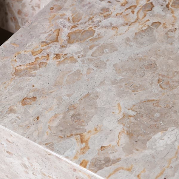 Esher Marble Modular Coffee Table 122.5 cm Rectangular Top in Gold Metal