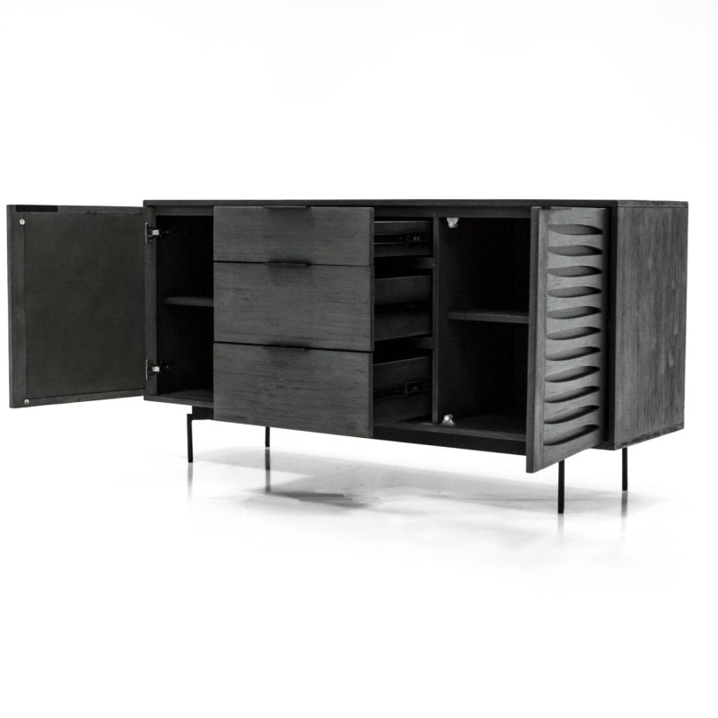 Ascott 160 cm Acacia Wooden Chest of Drawers with Two Doors and Three Drawers