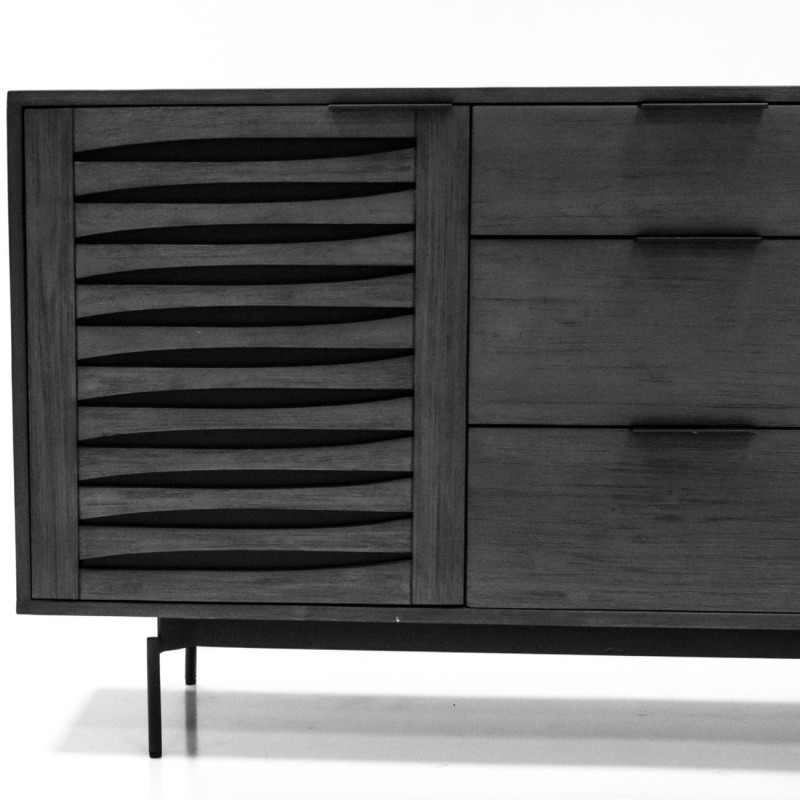 Ascott 160 cm Acacia Wooden Chest of Drawers with Two Doors and Three Drawers