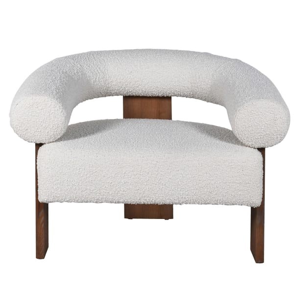 Cream boucle armchair for the living room