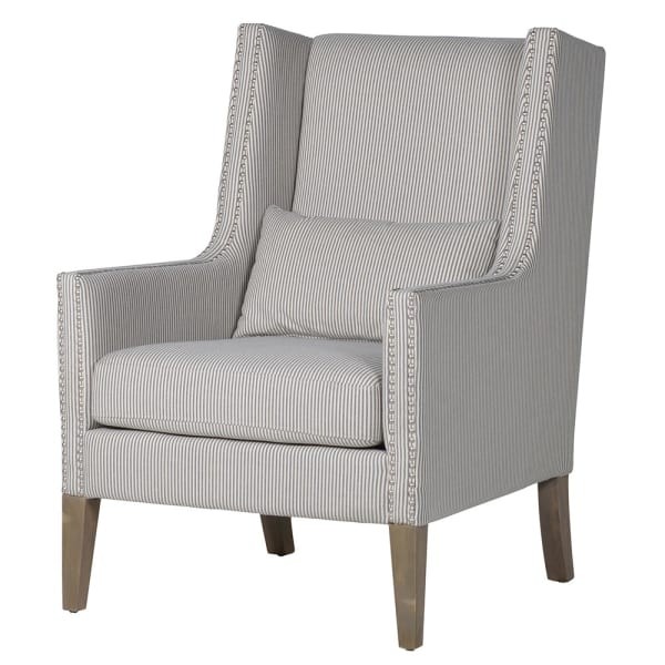 Stripes linen and cotton armchair for living room