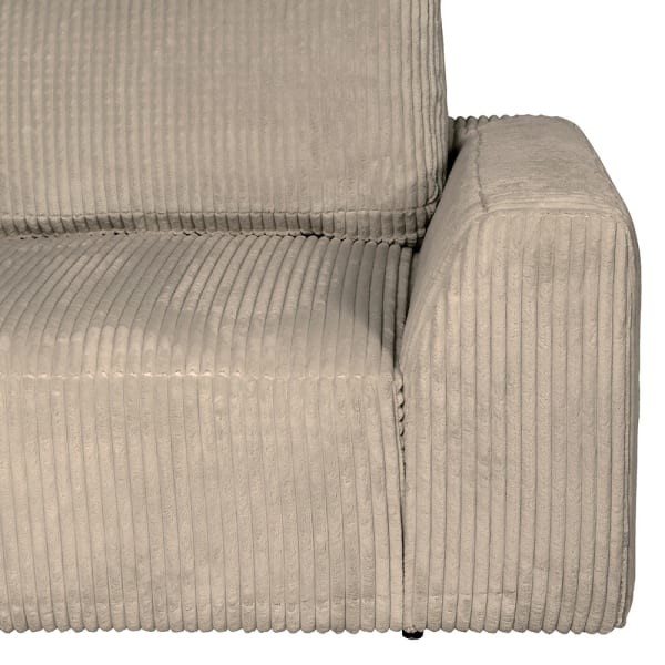 Corner modular sofa in beige corduroy velvet comprising five elements