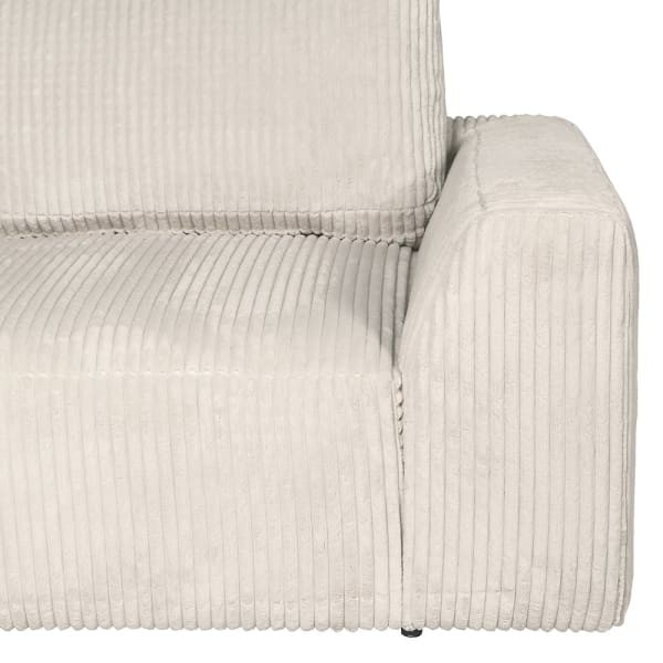 Corner Modular Sofa Set in Cream Corduroy Velvet Five Piece Configuration