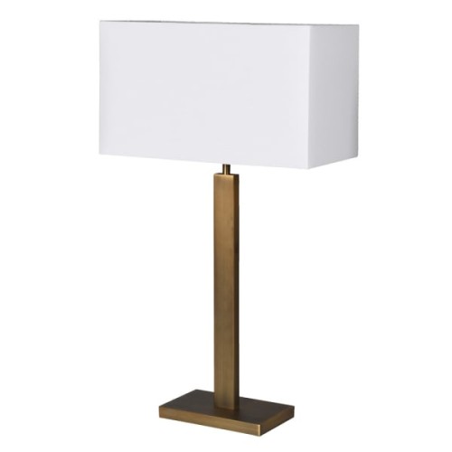 Brook S Table Lamp 68 cm with Gold Iron Base and White Linen Lampshade