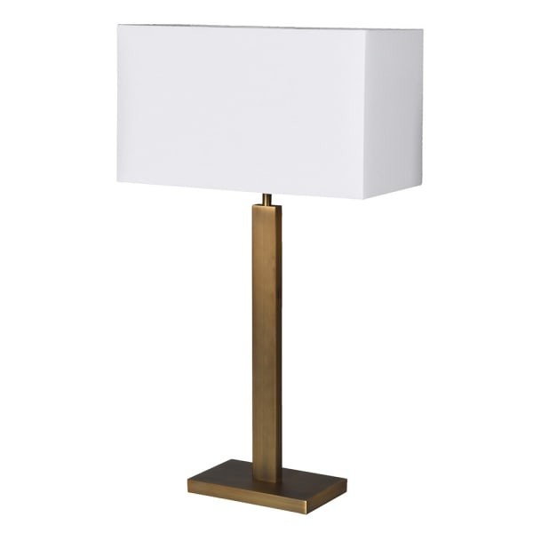 Brook gold table lamp with white linen lampshade