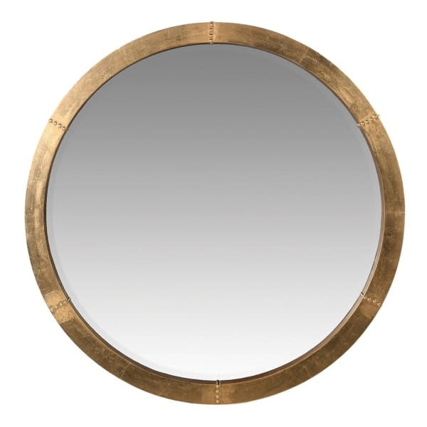 Gold framed wall mirror with decorative foil finish