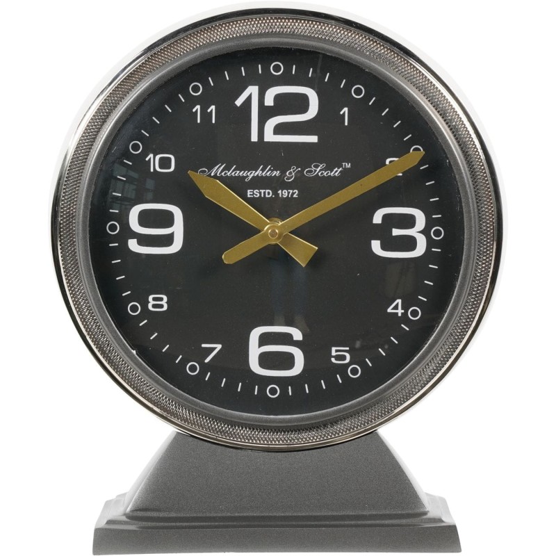 Aviation Large Mantel Clock 32 cm - Grey, Black, Gold Hands
