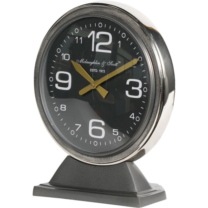 Aviation Large Mantel Clock 32 cm - Grey, Black, Gold Hands