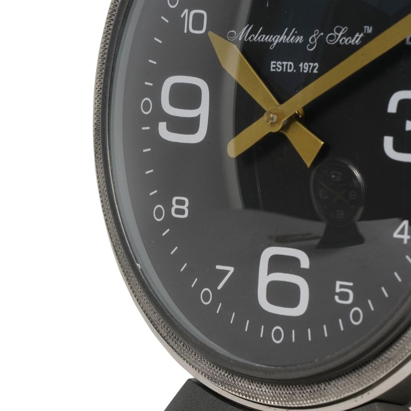 Aviation Large Mantel Clock 32 cm - Grey, Black, Gold Hands