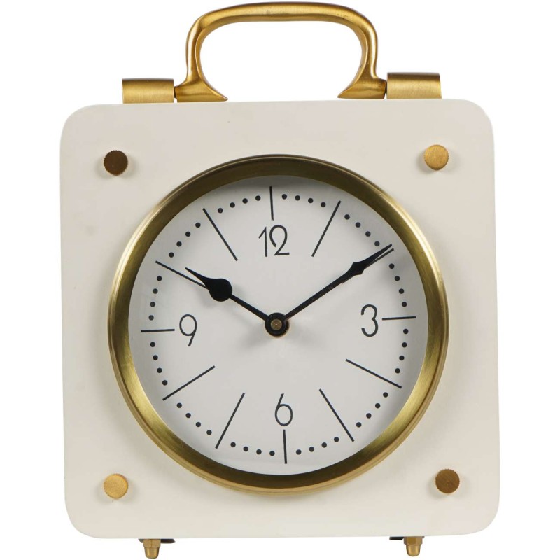 Luxury Cream 26cm Retro Style Mantel Clock in Cream and Gold