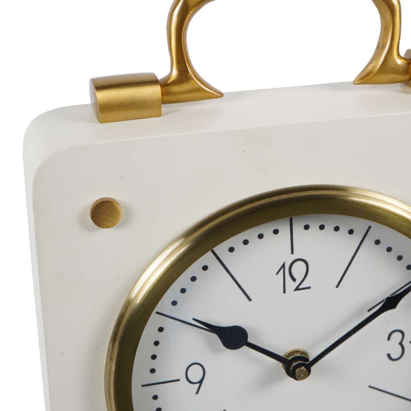 Luxury Cream 26cm Retro Style Mantel Clock in Cream and Gold