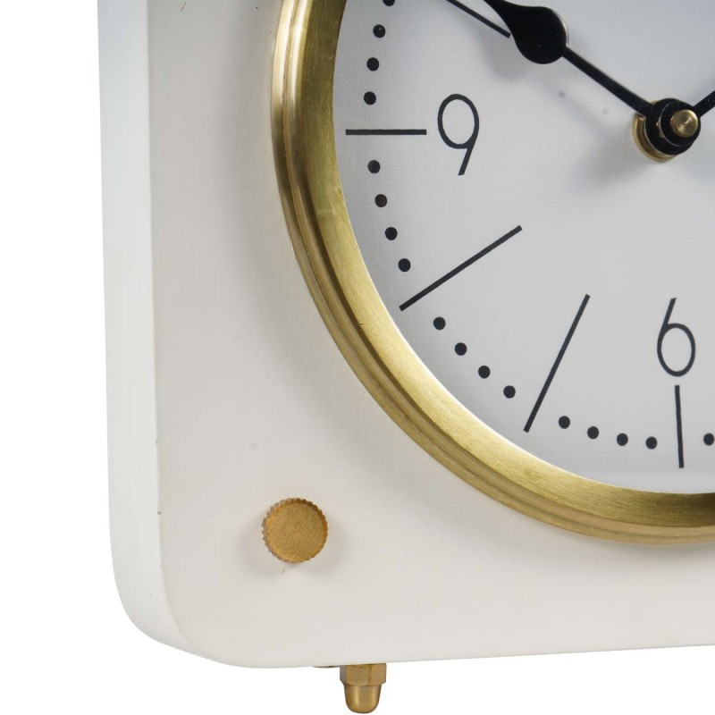Luxury Cream 26cm Retro Style Mantel Clock in Cream and Gold