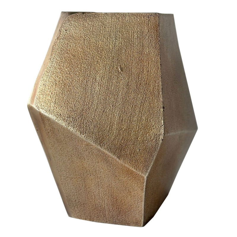 Geometric vase made from textured gold aluminium