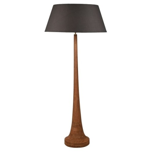 Large Mango Wood Floor Lamp with Black Shade – 162 cm