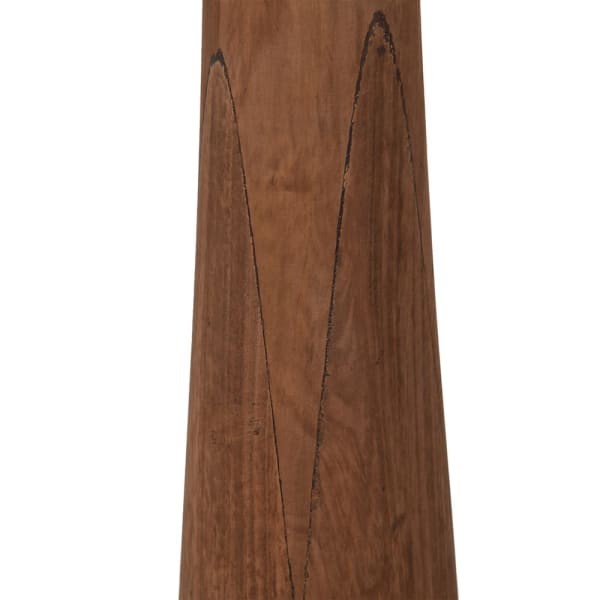 Large mango wood floor lamp with black shade measuring 162 cm high