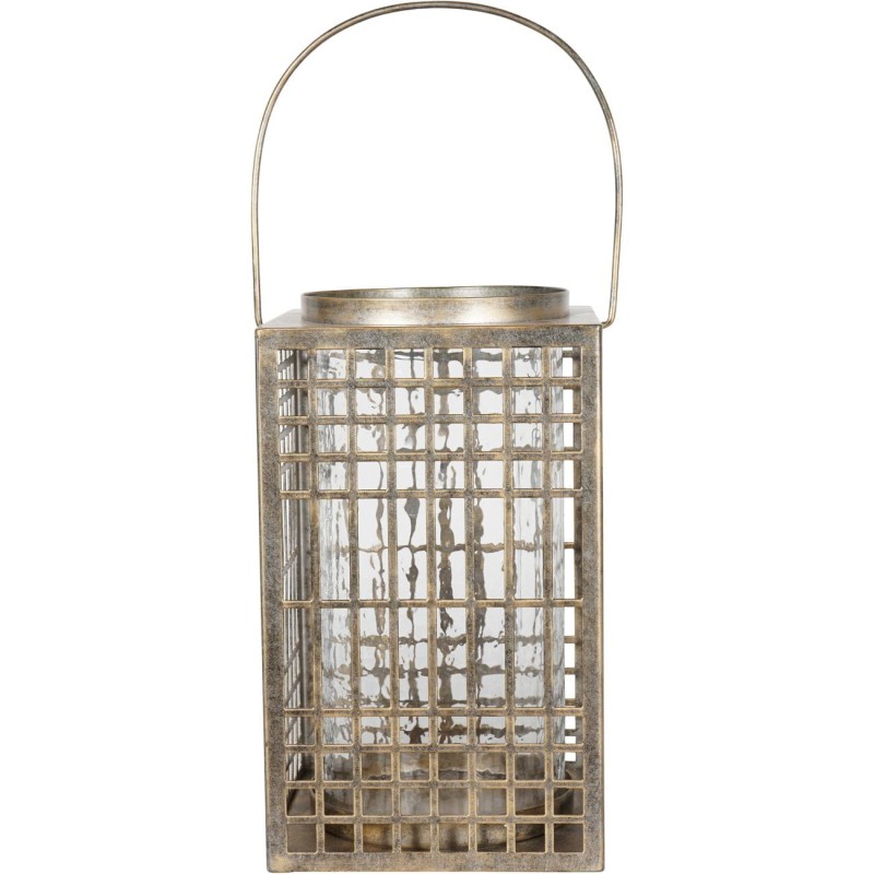 Iron candle lantern with clear glass insert