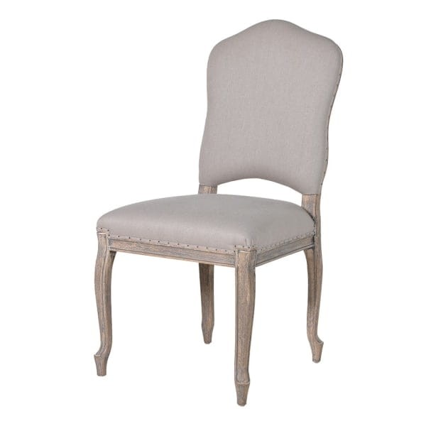Esher grey upholstered dining chair with oak legs