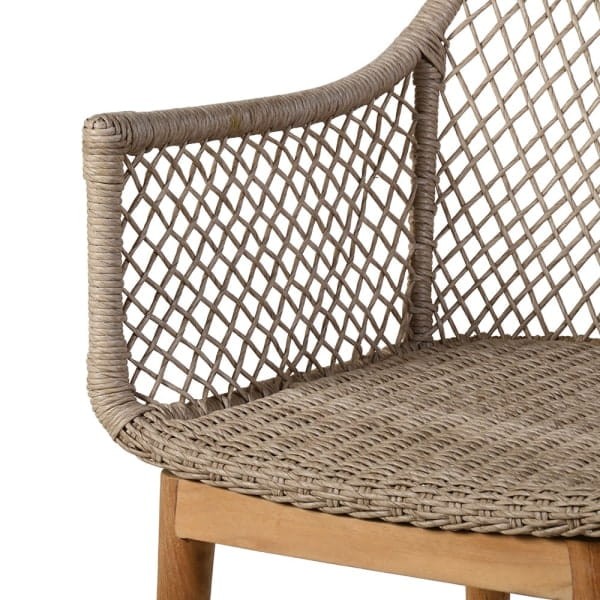 Cube Rattan Dining Chair 84 cm teak wood and synthetic rattan