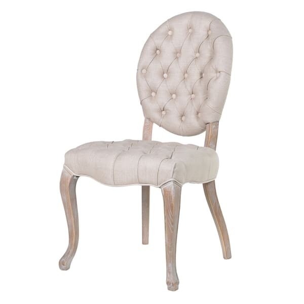 Luxury Linen Dining Chair Distel – Ivory Upholstered Design