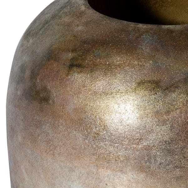 Antique gold metal vase for a living room