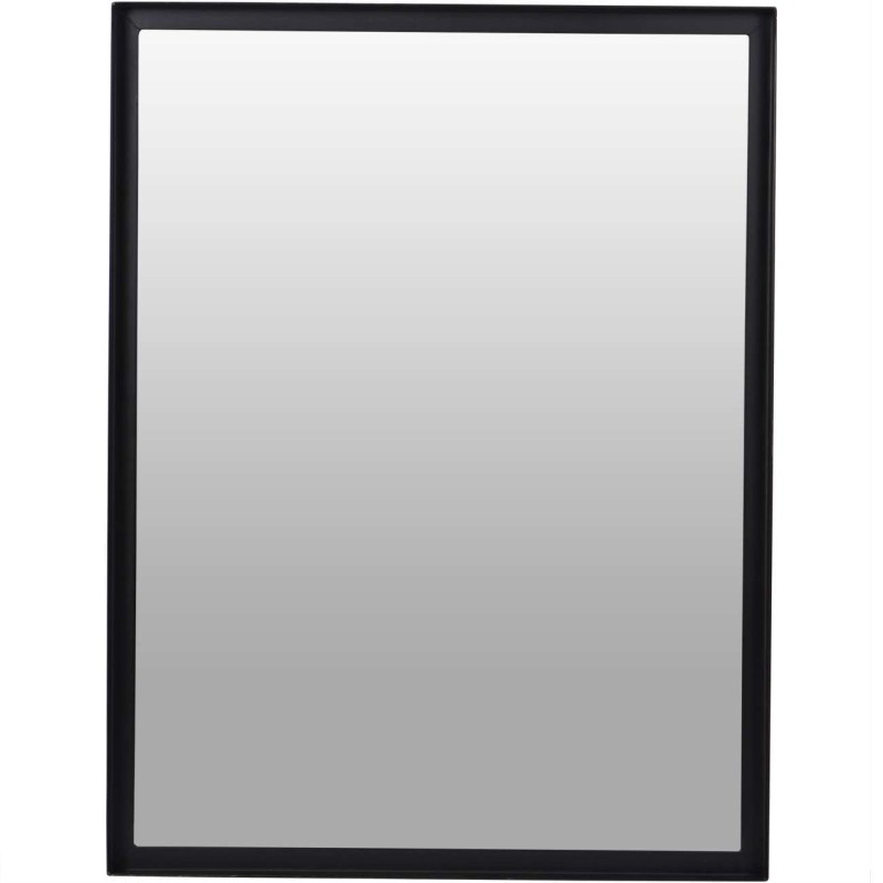 Ascott Rectangular Black Hanging Mirror 100x76 cm with Acacia Wood Frame