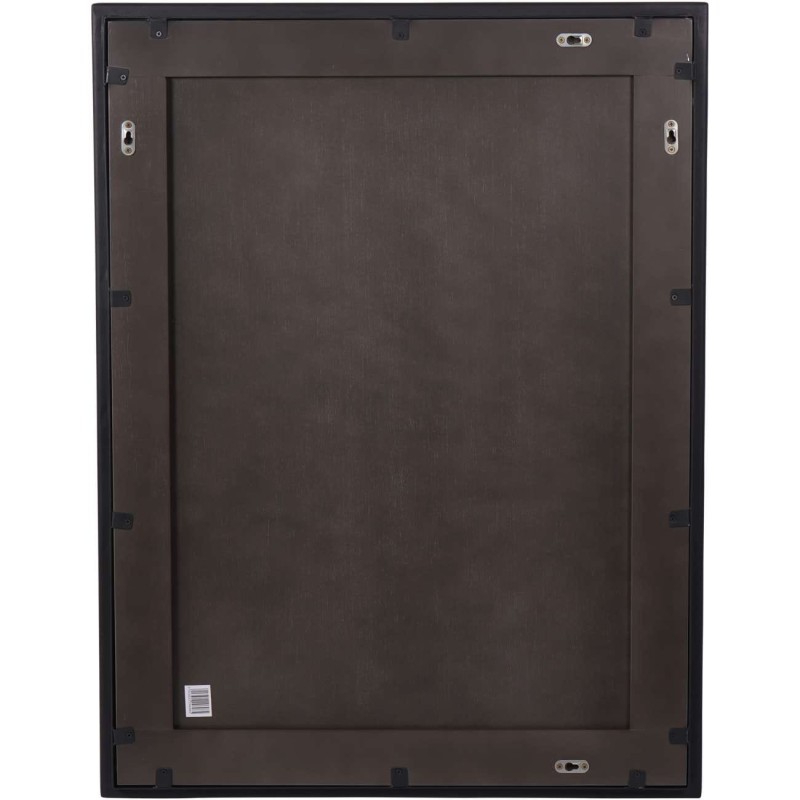Ascott Rectangular Black Hanging Mirror 100x76 cm with Acacia Wood Frame