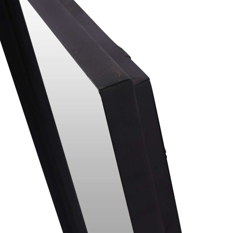 Ascott Rectangular Black Hanging Mirror 100x76 cm with Acacia Wood Frame