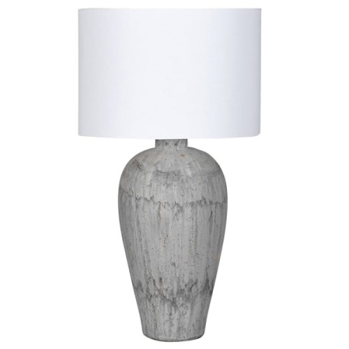 Burton Grey 83 cm terracotta table lamp with white shade
