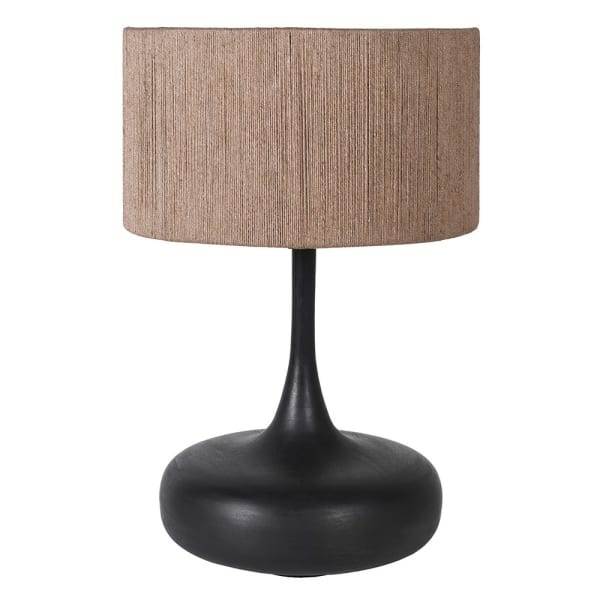 Wooden Black table lamp 57.5 cm with mango wood base