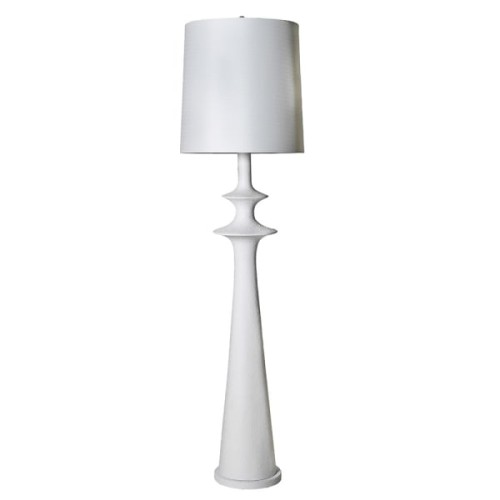 Taprer White Floor Lamp 185 cm White Iron with White Shade