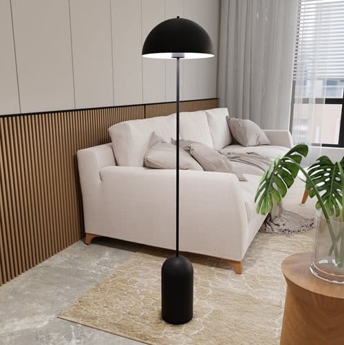 Innovation Black Metal Floor Lamp 138 cm Dome Standard Lamp