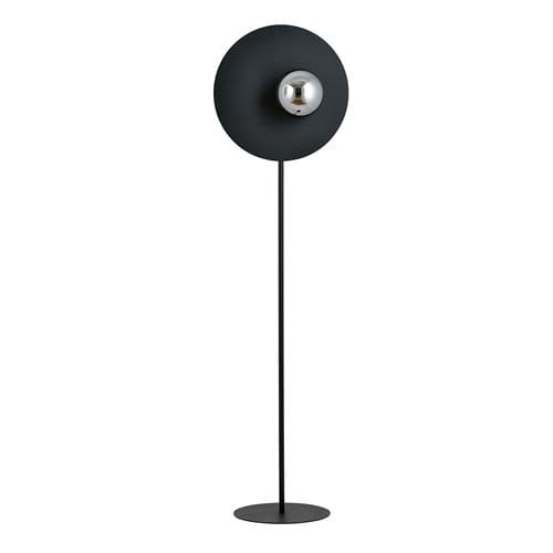 London II Black Modern Metal Floor Lamp 145 cm metal and smoked glass