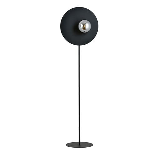 London II Black Modern Metal Floor Lamp 145 cm metal and smoked glass