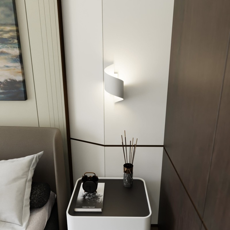 Bremner White Wall Light 30 cm white metal modern wall lamp