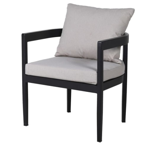 River Garden Outdoor Chair 83 cm with Black Aluminium Frame and Light Cushions