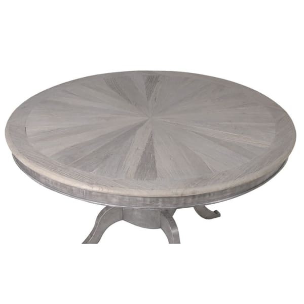 Bremner grey round dining table 150cm with a decorative central pedestal