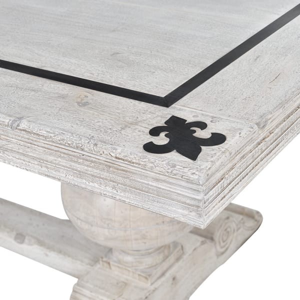 Imperium Rectangular Dining Table 130x300 cm acacia wood black inlay