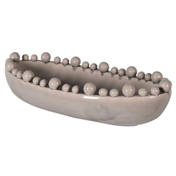 Large Cream Ceramic Bowl 58 cm – Oval Decorative Ceramic Centrepiece