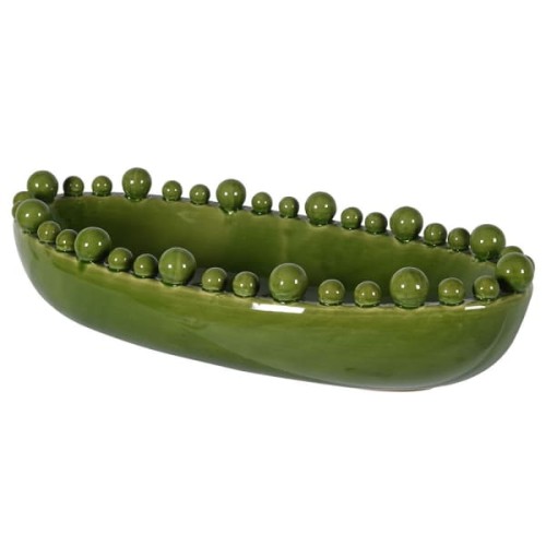 Large Green Ceramic Bowl 58 cm – Oval Decorative Ceramic Centrepiece